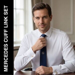 Mercedes Benz Vintage 90’s Gold Tone Cufflinks & Tie Tack Set
